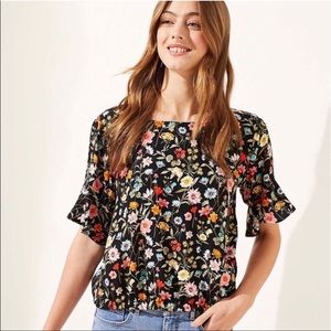 LOFT Lily Bubble Hem Flutter Top